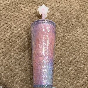 NEVER USED Starbucks + Wicked Iridescent Tumbler with silicone straw topper